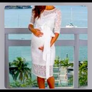 Maternity White Lace Dress